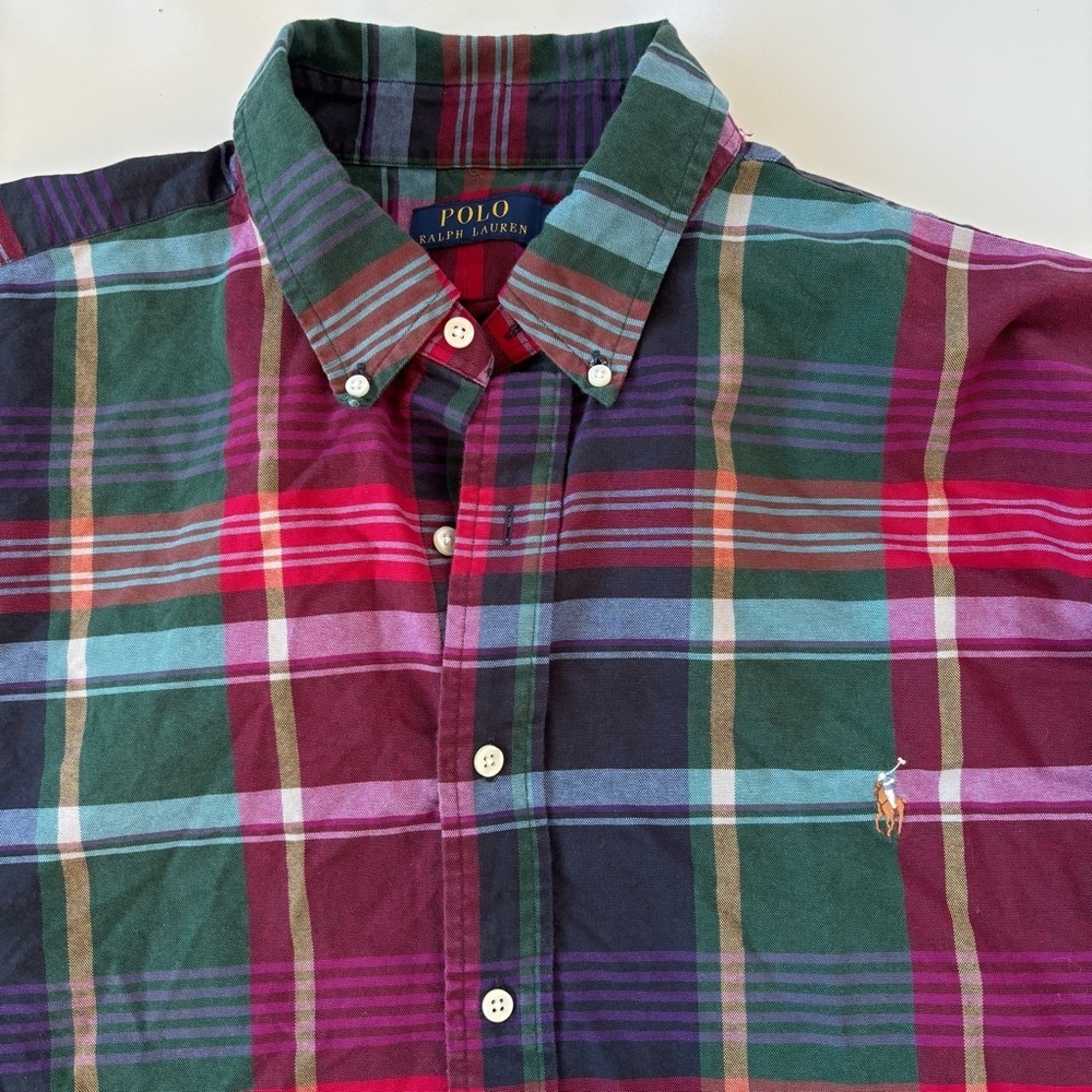 POLO Ralph Lauren Men's Plaid Long Sleeve Button Down Shirt Preppy Size 2XB - Picture 4 of 8